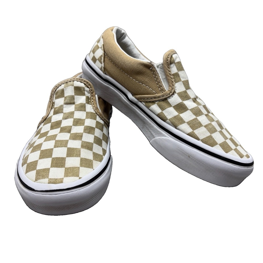 VANS Kids' Shoes Size 13 Tan And White Slip On